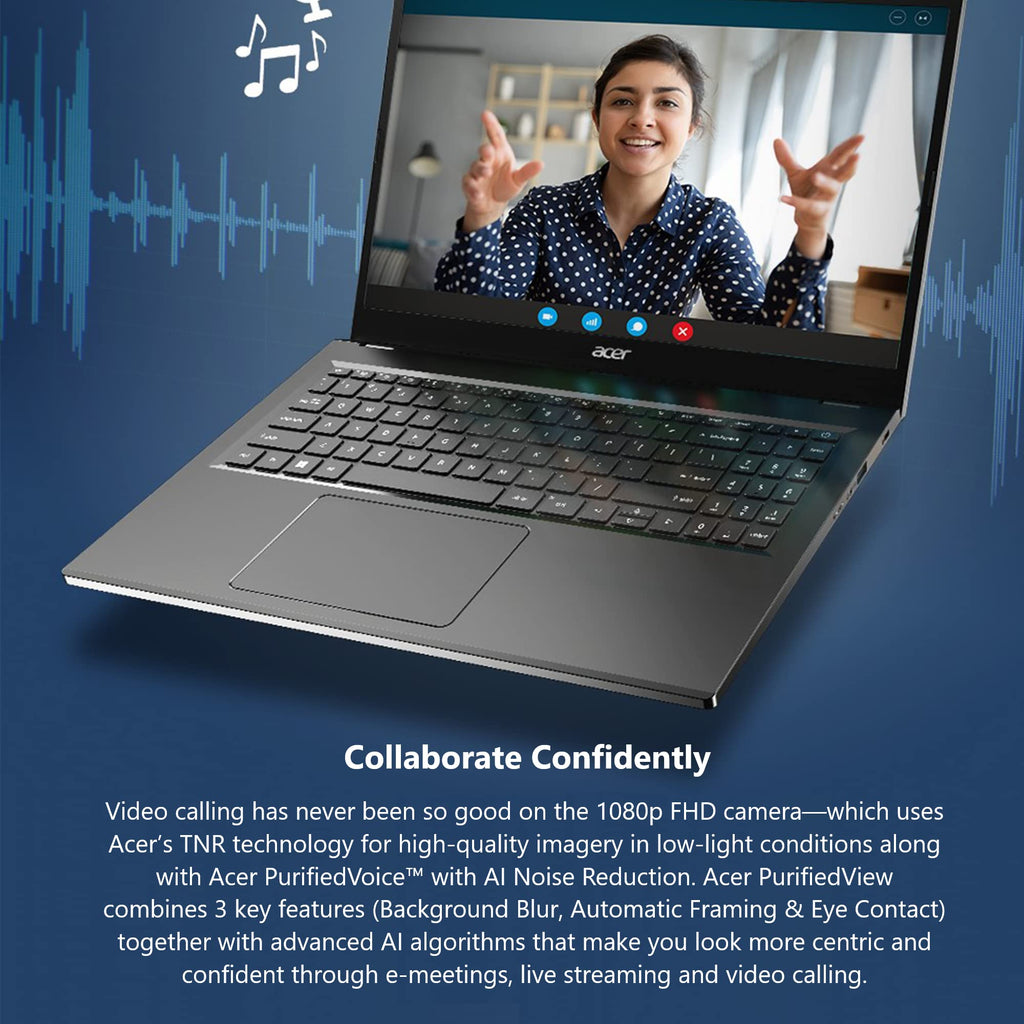 acer Aspire 14 AI Copilot+ PC | 14" WUXGA Display | Intel Core Ultra 7 Processor 256V | NPU: Up to 47 Tops - GPU: Up to 64 Tops | Intel ARC 140V | 16GB LPDDR5X | 1TB SSD | Wi-Fi 6E | A14-52M-72S0